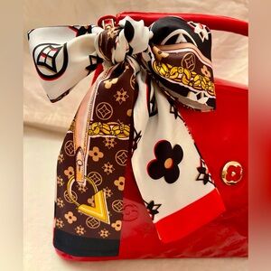 Monogram Patterned Twilly Bandeau Scarf Mixed Colors